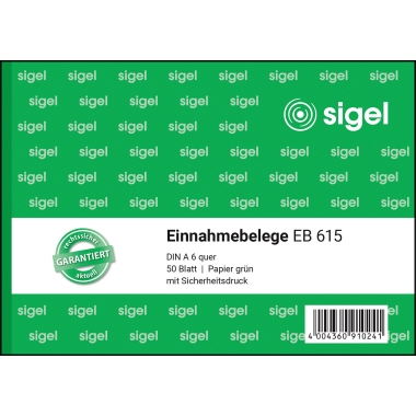 SIGEL Einnahmebeleg EB615 DIN A6 quer 50Blatt