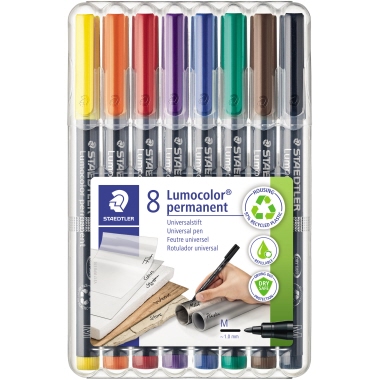 STAEDTLER Folienstift Lumocolor 317 WP8 1mm sortiert 8 St./Pack.