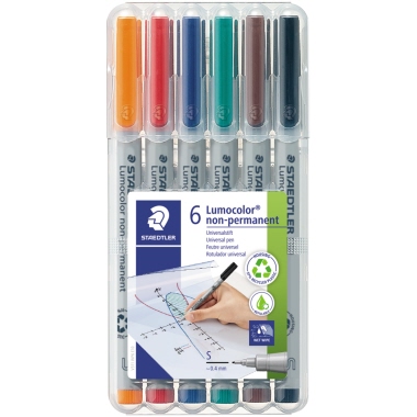 STAEDTLER Folienstift Lumocolor 311 WP6 0,4mm sortiert 6 St./Pack.