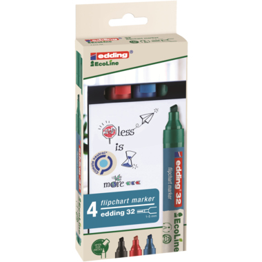 edding Flipchartmarker 32 EcoLine 4-32-4 1,5-3mm sortiert 4 St./Pack.