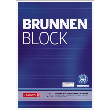 BRUNNEN Briefblock RCP 105261701 DIN A4 50Blatt liniert