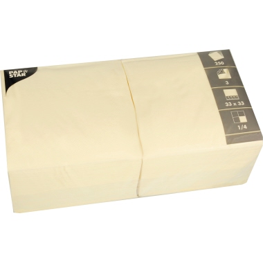 PAPSTAR Serviette 12478 33x33cm 3lagig creme 250 St./Pack.