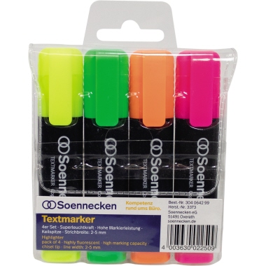 Soennecken Textmarker 3373 sortiert 4 St./Pack.