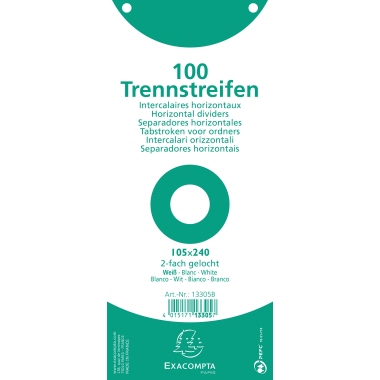 Exacompta Trennstreifen 13305B 105x240mm 2fach gel. ws 100St.