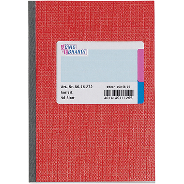 König & Ebhardt Kladde 8616272 DIN A6 kariert 96Blatt rot