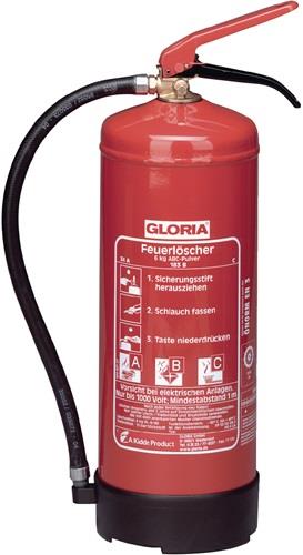 Dauerdruck-Pulverfeuerlöscher PD 6 G A 6kg Brandkl.34 A 233 B C m.Wandh.GLORIA || VE = 1 ST