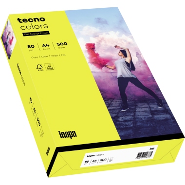 inapa tecno Kopierpapier Colors 2100011392 A4 80g gelb 500Bl.