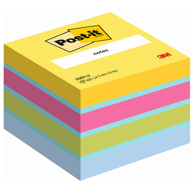 Post-it Haftnotizwürfel Mini 2051-U 51x40x51mm 400Bl. sortiert