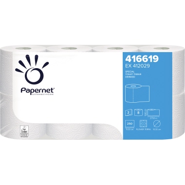 Papernet Toilettenpapier Special 416619 2lg. 250Bl. ws 8 Rl./Pack.