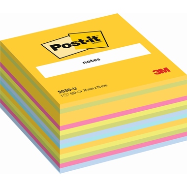 Post-it Haftnotizwürfel 2030U 76x45x76mm 450Blatt sortiert