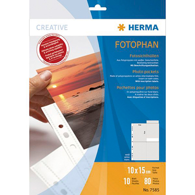 HERMA Fotohülle Fotophan 7585 für 15x10cm weiß 10 St./Pack.