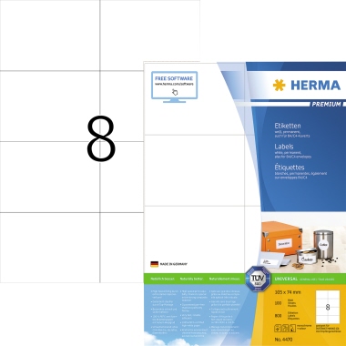 HERMA Etikett PREMIUM 4470 105x74mm weiß 800 St./Pack.