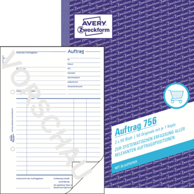 Avery Zweckform Auftragsformular 756 DIN A5 2x50Blatt