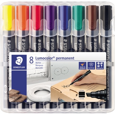 STAEDTLER Permanentmaker Lumocolor 350 WP8 2-5mm sortiert 8 St./Pack.