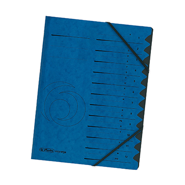 Herlitz Ordnungsmappe 10843316 DIN A4 12 Fächer Karton blau