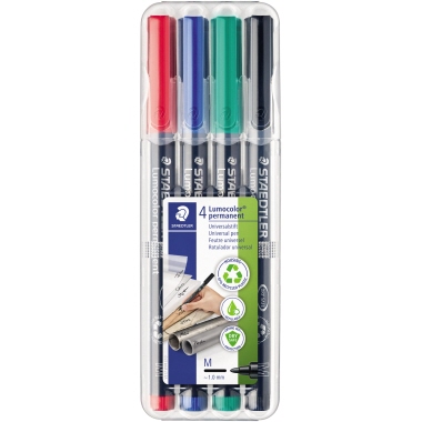 STAEDTLER Folienstift Lumocolor 317 WP4 1mm sortiert 4 St./Pack.