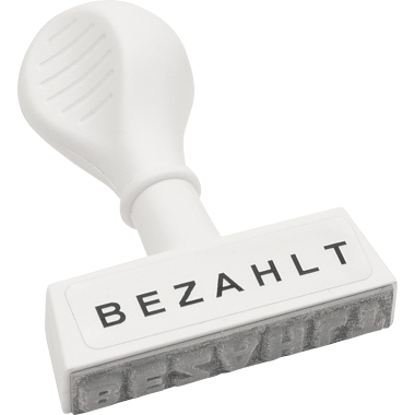 WEDO Textstempel BEZAHLT 1939 45mm Kunststoff weiß