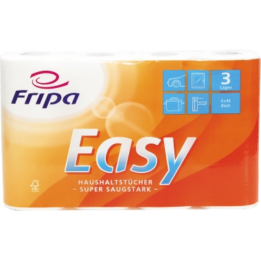 Fripa Küchenrolle EASY 3074003 3lg. 45Bl. Zellstoff hochws 4 St./Pack.