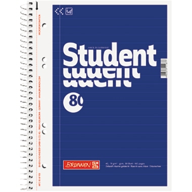 BRUNNEN Collegeblock 1067951 A5 liniert 80Bl blau