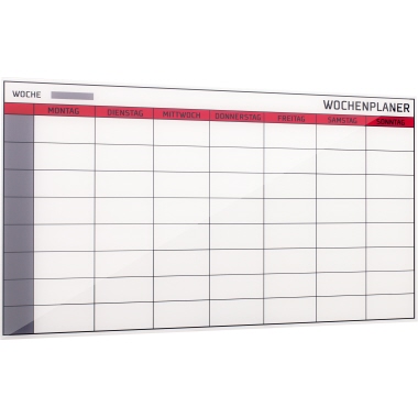 Bi-Office Wochenplaner GL163801 Glas Kollektion 4 mm weiß