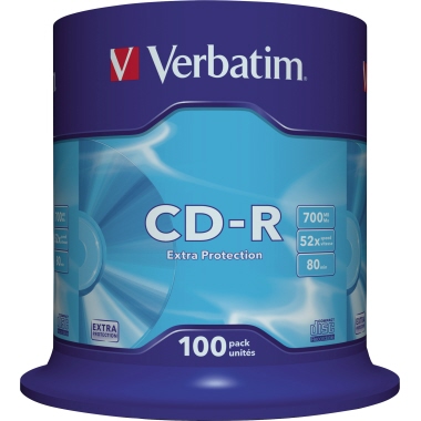 Verbatim CD-R 43411 52x 700MB 80Min. Spindel 100 St./Pack.