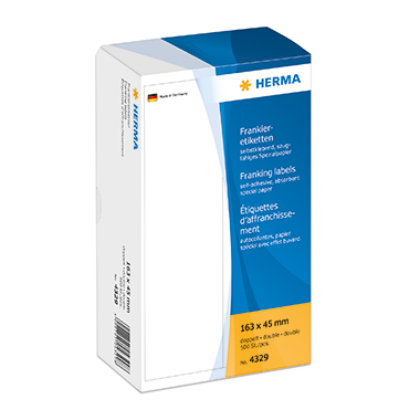 HERMA Frankieretikett 4329 163x45mm doppelt weiß 500 St./Pack.