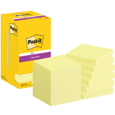 Post-it Haftnotiz 654-12SS-CY 76x76mm 90Bl ge 12St