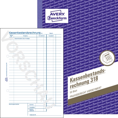 Avery Zweckform Kassenbericht 318 DIN A5 50Blatt