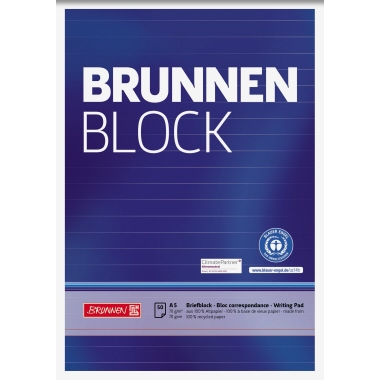 BRUNNEN Briefblock 105241701 A5 liniert 50Bl