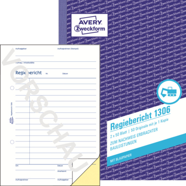 Avery Zweckform Regibericht 1306 DIN A5 2x50Blatt