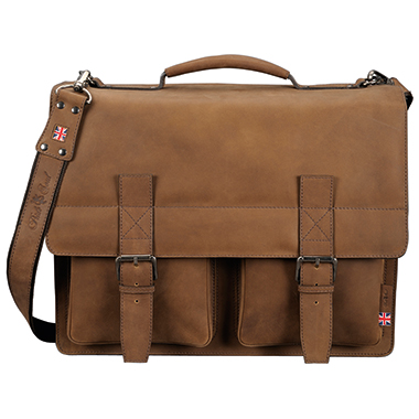 Pride & Soul Aktentasche EARL 47132 42x34x17cm Echtleder braun