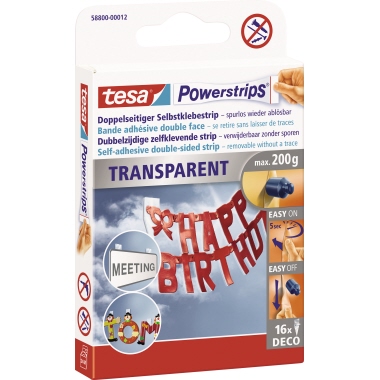 tesa Klebestücke Powerstrips Deco 58800-00012 14,5x42mm 16 St./Pack.