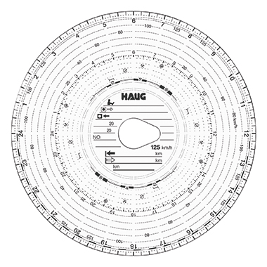 HAUG Tachoscheibe 125km/h Kombi 125 100 100 St./Pack.