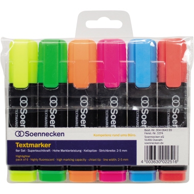 Soennecken Textmarker 3374 sortiert 6 St./Pack.