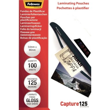 Fellowes Laminierfolie Capture 125 Mikron 5306302 54x86 100 St./Pack.