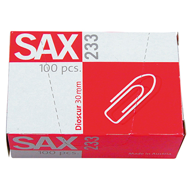 SAX Büroklammer 1-233-00 30mm verzinkt 100 St./Pack.