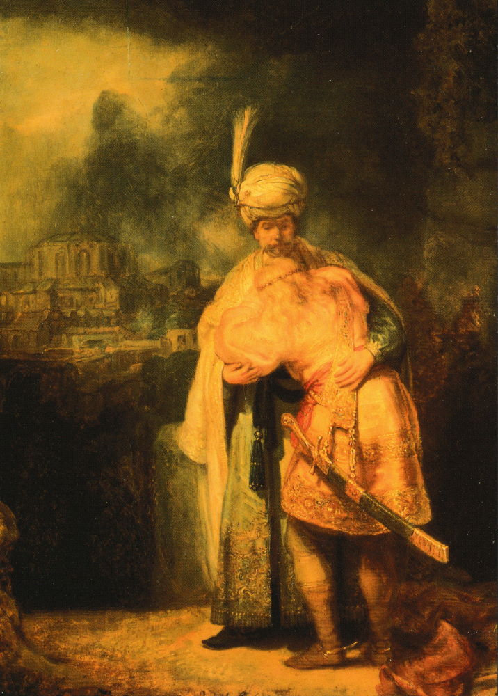 Kunstkarte Rembrandt van Rijn "David nimmt Abschied von Jonathan" Kunstkarte Rembrandt "David nimmt Abschied von Jonathan"