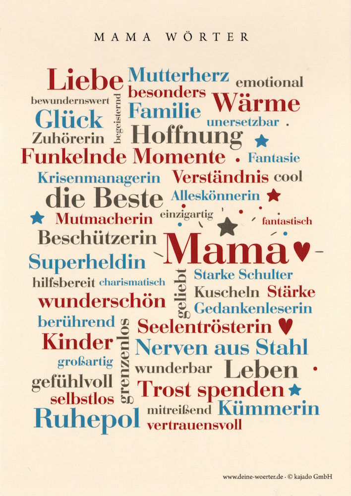 Postkarte "Mama-Wörter"