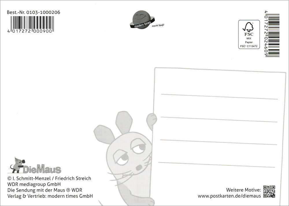 Postkarte "Sendung mit der Maus: Schlafwandeln"