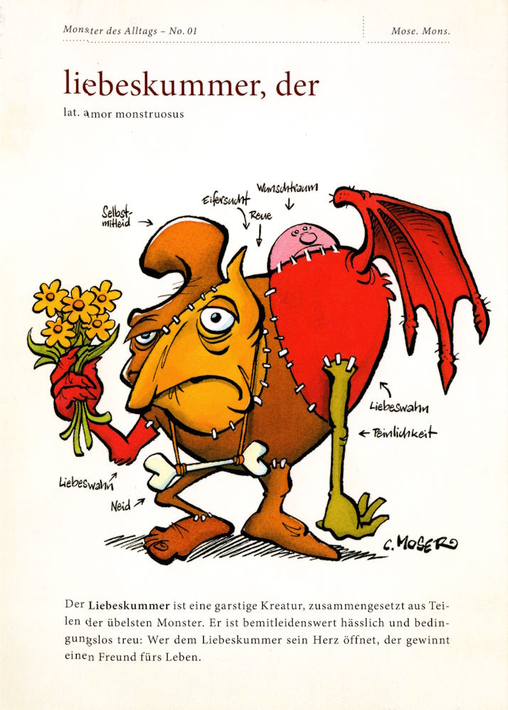 Postkarte "Monster des Alltags - No. 01: liebeskummer, der"
