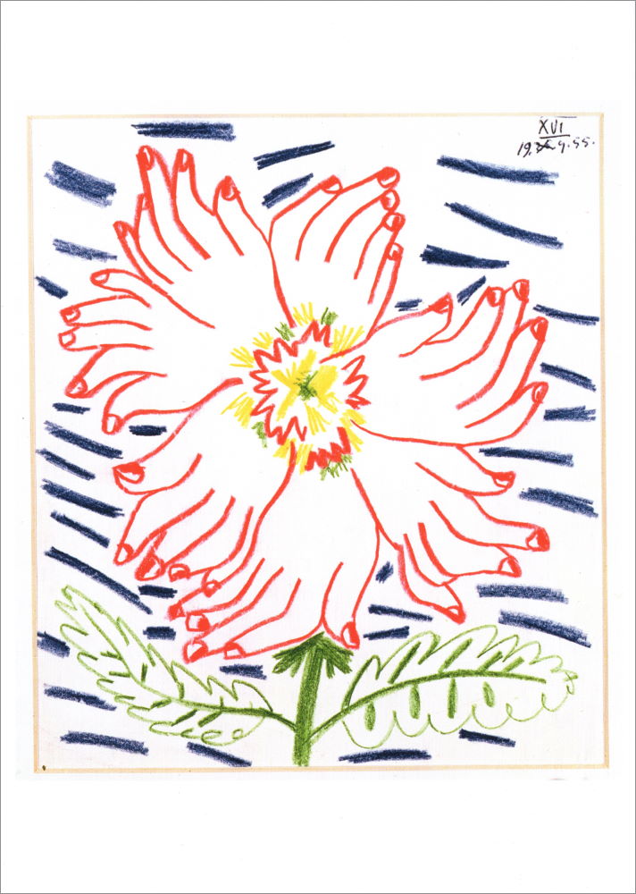 Kunstkarte Pablo Picasso "Nr. XVI: Blume geformt aus Händen" Kunstkarte Pablo Picasso "Nr. XVI: Blume geformt aus Händen"
