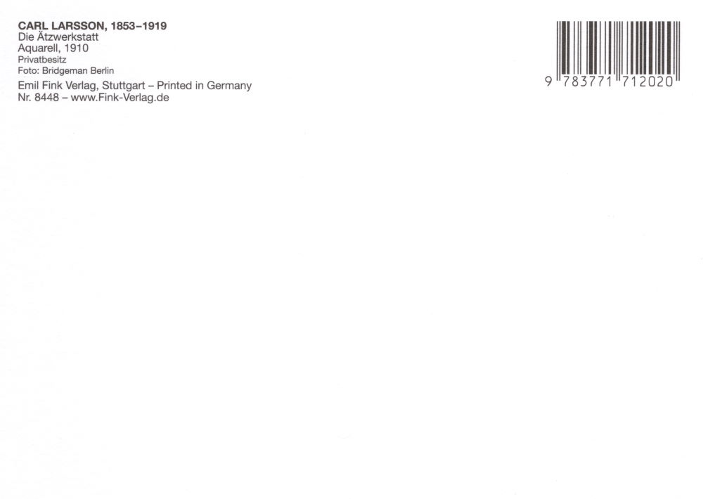 Kunstkarte Carl Larsson "Die Ätzwerkstatt"