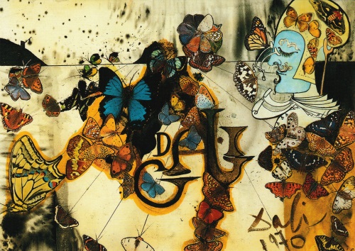 Kunstkarte Salvador Dalí "Die Blumenschlacht"