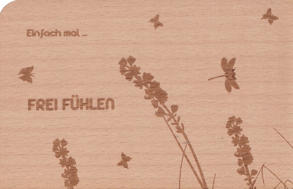 Holzpostkarte "Einfach mal... Frei fühlen"