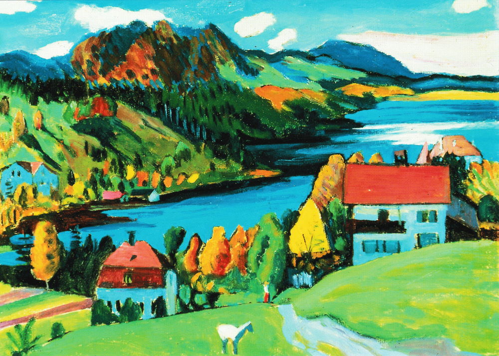 Kunstkarte Gabriele Münter "Häuser am See" Kunstkarte Gabriele Münter "Häuser am See"