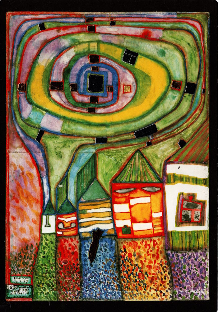 Kunstkarte Hundertwasser "Schneckenhäuser" Kunstkarte Hundertwasser "Schneckenhäuser"