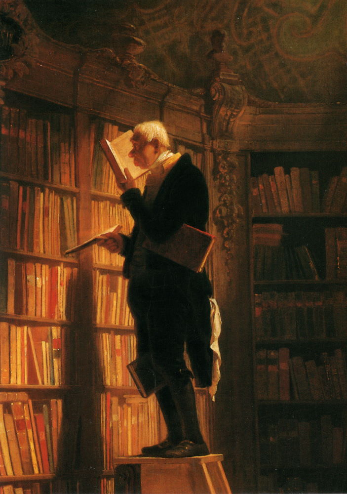 Kunstkarte Carl Spitzweg "Der Bücherwurm (Ausschnitt)" Kunstkarte Carl Spitzweg "Der Bücherwurm (Ausschnitt)"