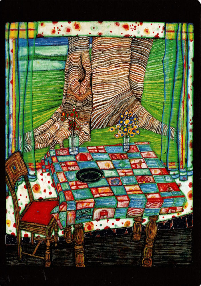 Kunstkarte Hundertwasser "Insel der verlorenen Wünsche" Kunstkarte Hundertwasser "Insel der verlorenen Wünsche"
