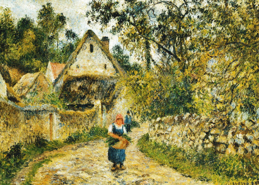 Kunstkarte Camille Pissarro "Der Dorfweg"