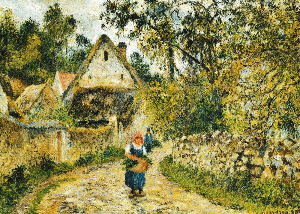 Kunstkarte Camille Pissarro "Der Dorfweg" Kunstkarte Camille Pissarro "Der Dorfweg"
